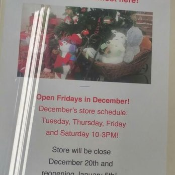 Nearly New Shop - December Hours - Thrift Stores Near Me - Sunnyvale, California