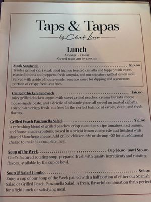 Menu photo 1 Taps & Tapas by Chef Lino Bakersfield, CA Menu photo 1 Taps & Tapas by Chef Lino Bakersfield, CA