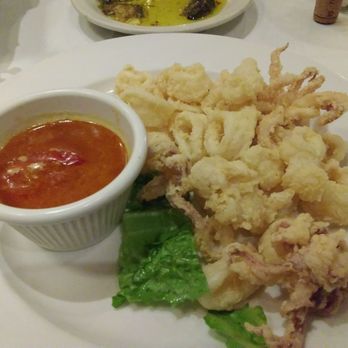 Trattoria Locanda - Crispy and tender calamari with a hot (cherry pepper) dipping sauce. They were cooked perfectly!!! - Italian Near Me - Fishkill, New York Trattoria Locanda - Crispy and tender calamari with a hot (cherry pepper) dipping sauce. They were cooked perfectly!!! - Italian Near Me - Fishkill, New York