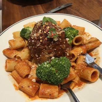 Doc B's Restaurant + Bar - Rigatoni with our 1 lb. Angry Meatball - New American Near Me - Austin, Texas
