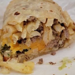 Cali burrito- they forgot the steak. Cali burrito- they forgot the steak.