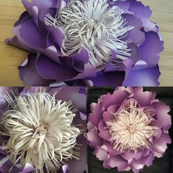 Wedding Paper Flower Design - Purple giant paper flowers.