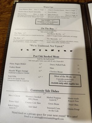 Menu photo 2 Community BBQ and Grill Rockwall, TX