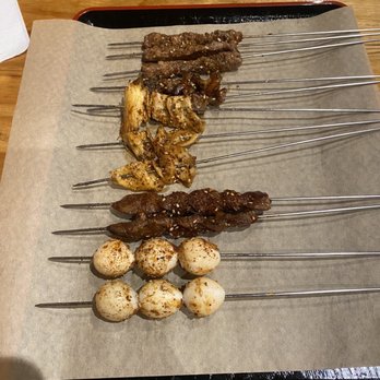 Volcano Skewer House - Quail eggs, chicken hearts, blackstrap, beef tendon, lamb - Barbeque Near Me - Honolulu, Hawaii Volcano Skewer House - Quail eggs, chicken hearts, blackstrap, beef tendon, lamb - Barbeque Near Me - Honolulu, Hawaii