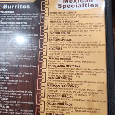Menu photo 1 El Sombrero New Lenox, IL Menu photo 1 El Sombrero New Lenox, IL