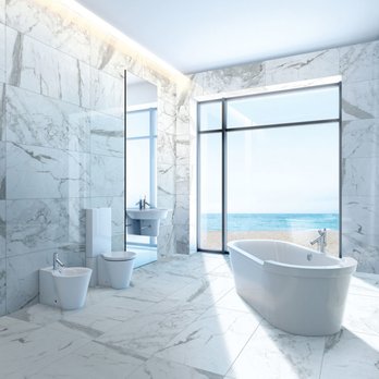 Quality Floor Covering - a modern bathroom with a view of the ocean - Flooring Near Me - Bakersfield, California Quality Floor Covering - a modern bathroom with a view of the ocean - Flooring Near Me - Bakersfield, California