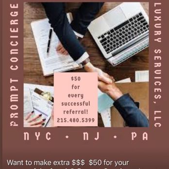 Prompt Concierge Luxury Services - Earn with us through our Referral Program - Office Cleaning Near Me - Bensalem, Pennsylvania Prompt Concierge Luxury Services - Earn with us through our Referral Program - Office Cleaning Near Me - Bensalem, Pennsylvania