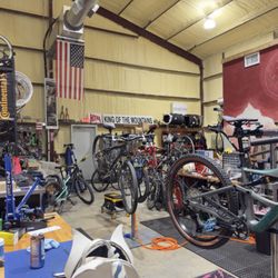 King Of The Mountains Cyclery - John setting up my new bike