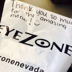 Eyezone - Got my contacts yay!!!!!! And they left me a nice note. Awesome haha! Who wrote this anyway? I would like to know.