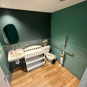 Scented Leaf Tea House - Clean gender-neutral bathrooms (this one with a baby changing table) 10/2024 - Coffee & Tea Near Me - Tucson, Arizona
