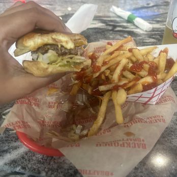 Backporch Drafthouse - Kids burger meal - American Near Me - Lawton, Oklahoma