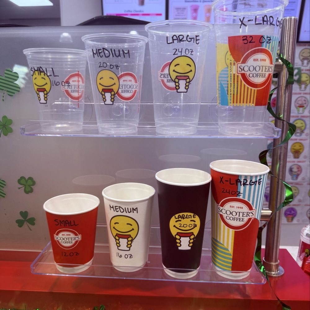 Scooter's Coffee - Cup sizes - Coffee & Tea Near Me - Wheeling, Illinois Scooter's Coffee - Cup sizes - Coffee & Tea Near Me - Wheeling, Illinois