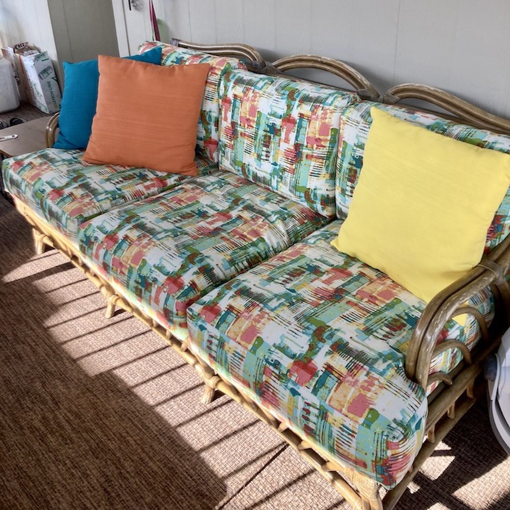 Chavez Since 67 - This is our couch after our cushions were recovered with the new fabric we choose!! Chavez Since 67 did Top notch work!! - Shades & Blinds Near Me - Tucson, Arizona Chavez Since 67 - This is our couch after our cushions were recovered with the new fabric we choose!! Chavez Since 67 did Top notch work!! - Shades & Blinds Near Me - Tucson, Arizona