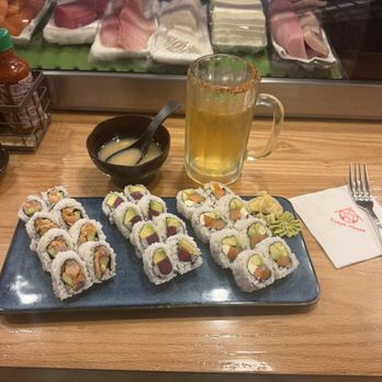 Tokyo House - L1 lunch special with 3 rolls. They are left to right spicy yellow tail, tuna avocado & Philadelphia. Only $13.50, fresh and delicious! - Japanese Near Me - Princeton, Texas Tokyo House - L1 lunch special with 3 rolls. They are left to right spicy yellow tail, tuna avocado & Philadelphia. Only $13.50, fresh and delicious! - Japanese Near Me - Princeton, Texas