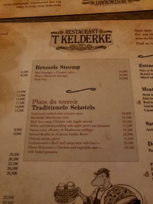 Menu photo 1 'T Kelderke Brussels, BRU Menu photo 1 'T Kelderke Brussels, BRU