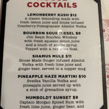 Shamus T Bones - A few of their fabulous cocktails - Barbeque Near Me - Eureka, California