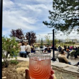 grapefruit spritz on the OBC Wine Project patio