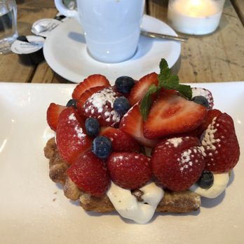 Piqniq - Wafel - mascarpone, strawberries and blueberries. Delicious. - Breakfast & Brunch Near Me - Amsterdam, New Hampshire