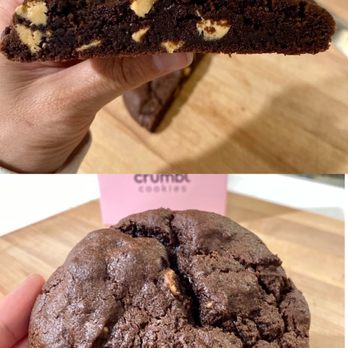 Crumbl - Brea - $4.31 (w/ tax): REESE'S CHIP - chocolate cookie with peanut butter "chips". Brownie-like texture, mild peanut butter flavor. - Bakeries Near Me - Brea, California Crumbl - Brea - $4.31 (w/ tax): REESE'S CHIP - chocolate cookie with peanut butter "chips". Brownie-like texture, mild peanut butter flavor. - Bakeries Near Me - Brea, California