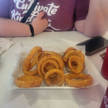 DHC Chicken - Onion rings.  Some of the best I had.  Appear to be homemade. - Korean Near Me - Columbus, Ohio