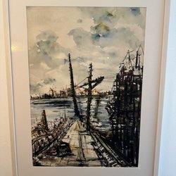Framing Interiors - Framed painting of a dock