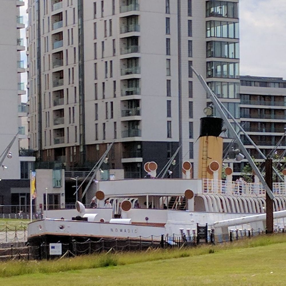 SS Nomadic dry docked across from Titanic Belfast