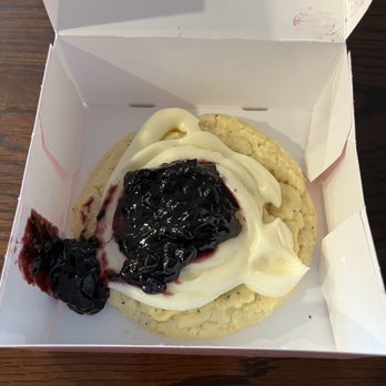 Crumbl - Parker - This is supposed to be the lemon blueberry cookie, but of course the wrong frosting - Bakeries Near Me - Parker, Colorado