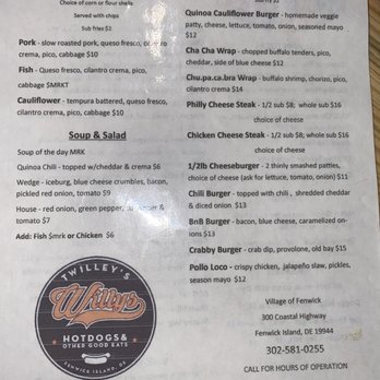 Twilley's Willys - Menu - Hot Dogs Near Me - Fenwick Island, Delaware Twilley's Willys - Menu - Hot Dogs Near Me - Fenwick Island, Delaware