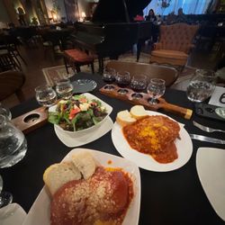 Vito's Wine Cellar - The dishes await and the ambiance is set