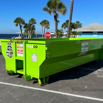 MAXCO Dumpsters - 15 Yard Roll off dumpster at the beach in Holiday, Florida - Dumpster Rental Near Me MAXCO Dumpsters - 15 Yard Roll off dumpster at the beach in Holiday, Florida - Dumpster Rental Near Me