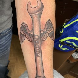 Memorial tattoo for my dad who was a mechanic his entire life and recently passed away. Memorial tattoo for my dad who was a mechanic his entire life and recently passed away.