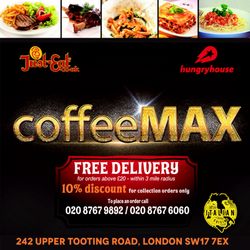 CoffeeMAX - Ladies and Gentlemen DELIVERY is ready!  Check our menu and call to place your order: 020 8767 9892.: http://coffeemax.co.uk/our-menu/