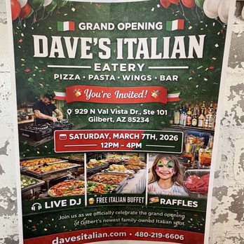 Dave's Italian Eatery - Italian Near Me - Gilbert, Arizona