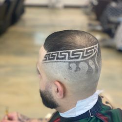 Houston 55 Barber Studio - Custom Versace Logo