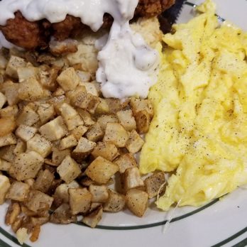 Flapjack's Pancake Cabin - Smothered chicken biscuit - Breakfast & Brunch Near Me - Kodak, Tennessee