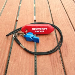 New York's Safest - Back of rescue tube keychain