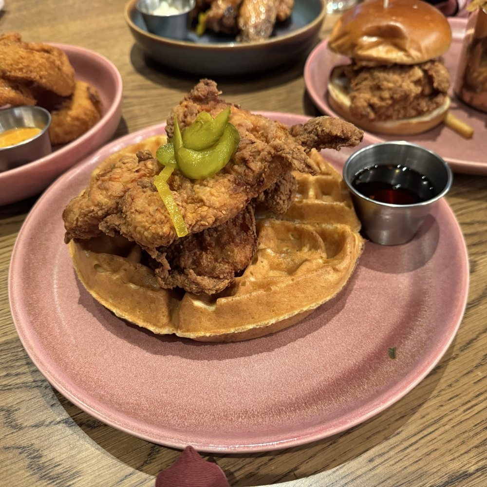 Marcus Live! Bar & Grille - Fried Chicken & Cornbread Waffle - American Near Me - East Rutherford, New Jersey Marcus Live! Bar & Grille - Fried Chicken & Cornbread Waffle - American Near Me - East Rutherford, New Jersey