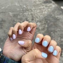 Arete Beauty Spa - Regular Manicure ($15) - left; Gel Manicure ($40) - right;