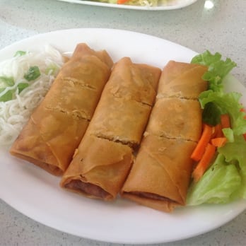 Thai Son Restaurant - Spring rolls-looks flat but taste good! - Vietnamese Near Me - Vancouver, British Columbia