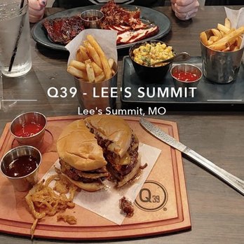 Q39 - Q Burger, Three Combo with ribs, pulled pork and smoked turkey, fries and street corn (my favorite) - Barbeque Near Me - Lee's Summit, Missouri Q39 - Q Burger, Three Combo with ribs, pulled pork and smoked turkey, fries and street corn (my favorite) - Barbeque Near Me - Lee's Summit, Missouri