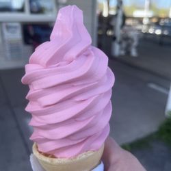 Max's Custard - Small strawberry dole whip. Cost $4.50 but was a big heavy cone and delicious!