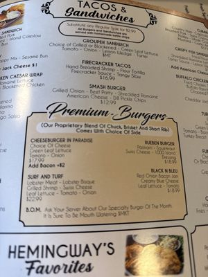 Menu photo 4 Sloppy Joe's Treasure Island, FL