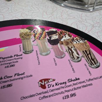 Mr D'z Route 66 Diner - Shake menu - Diners Near Me - Kingman, Arizona