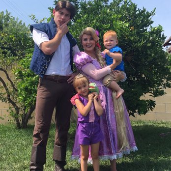 Orange County Royalty Party Characters - My son and daughter with Rapunzel and Flynn Rider - Party Characters Near Me