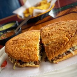 El Chilaquil - Steak Torta with Everything.  Very good!