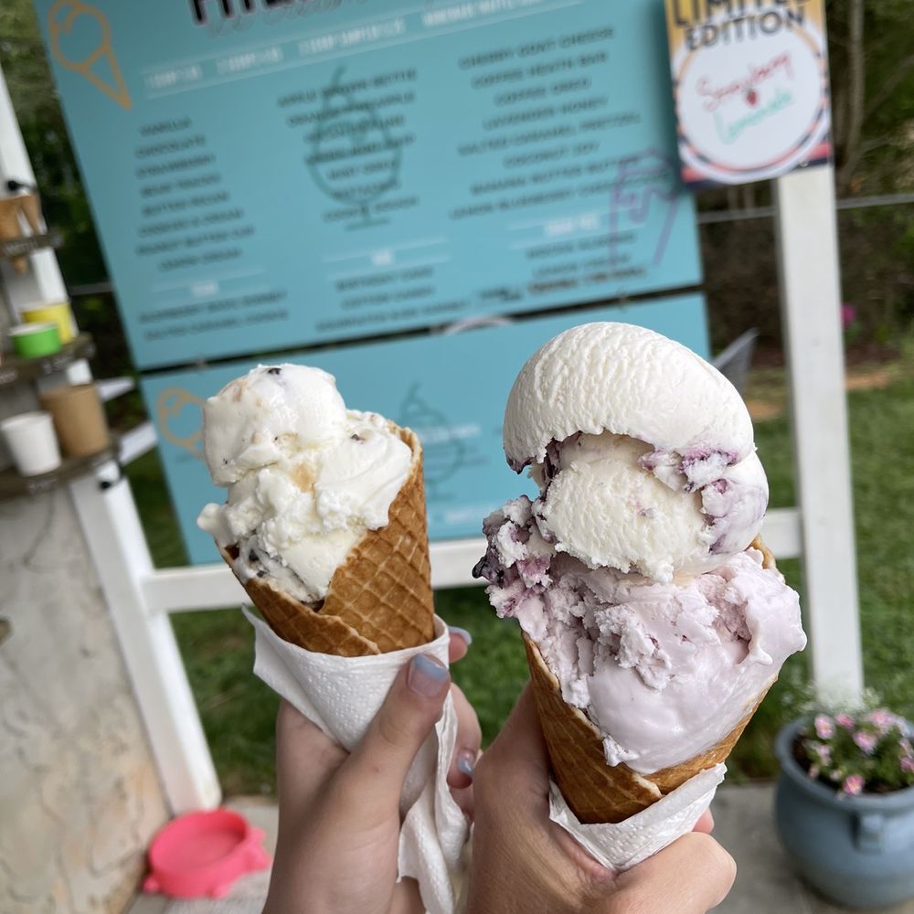 two cones of ice cream