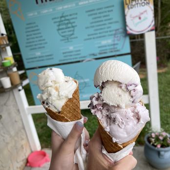 Hilltop Ice Cream Shop - two cones of ice cream - Ice Cream & Frozen Yogurt Near Me - Fairview, North Carolina