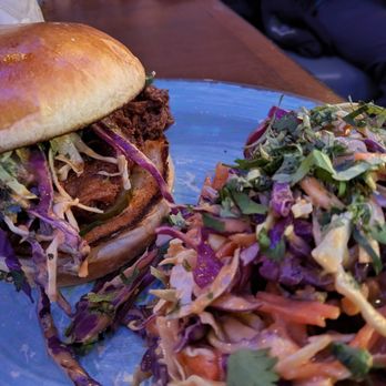 The Bamboo Club - Fried Chicken Sandwich with thai salad side - Tiki Bars Near Me - Long Beach, California The Bamboo Club - Fried Chicken Sandwich with thai salad side - Tiki Bars Near Me - Long Beach, California