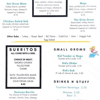 Grom - Menu - Sandwiches Near Me - Jacksonville Beach, Florida