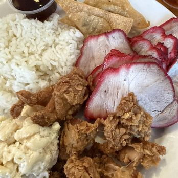 Back Home In Lahaina - Lahaina Fried Chicken and BBQ Char Siu Pork Combo Plate - Hawaiian Near Me - Carson, California